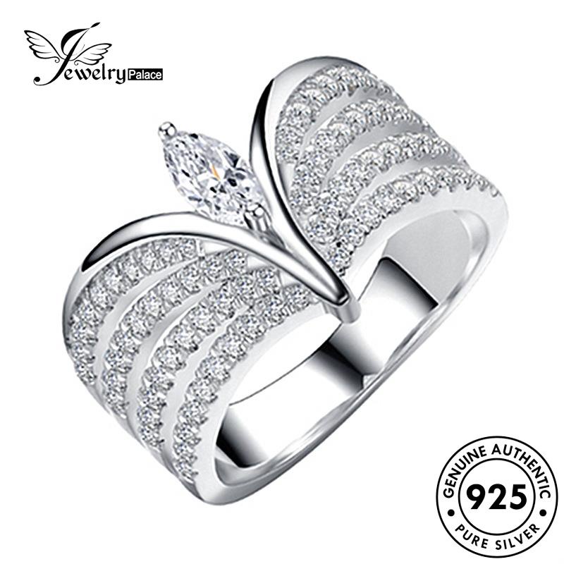 Jewelrypalace Mata Emas Wanita Berlian925 Temperamen Asli Kuda Perak Moissanite Rings R1137