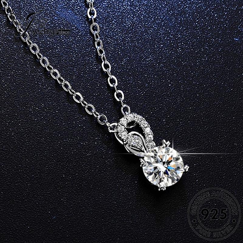 Jewelrypalace Kalung Perak Berlian Wanita925 Love Moissanite Kreatif Asli N76