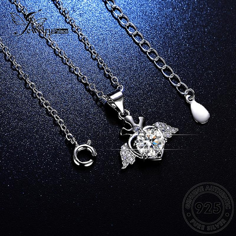 Jewelrypalace Wanita Asli925 Mahkota Perak Fashion Moissanite Kalung Angel Diamond N85