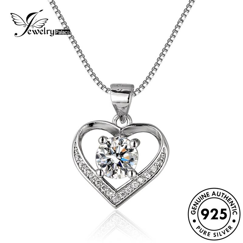 Jewelrypalace Asli Wanita925 Moissanite Love Perak Berlian Kalung Fashion N93