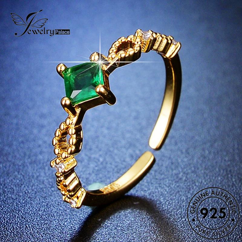 Perhiasantempat Perhiasan Retro Perak Asli Zamrud925Kotak Cincin Emas Wanita R24