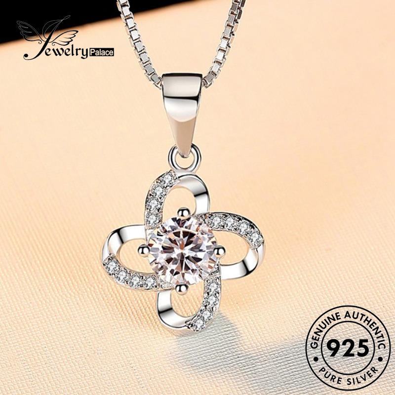 Jewelrypalace Clover Berlian Asli925 Klasik Perak Kalung Wanita Moissanite N108