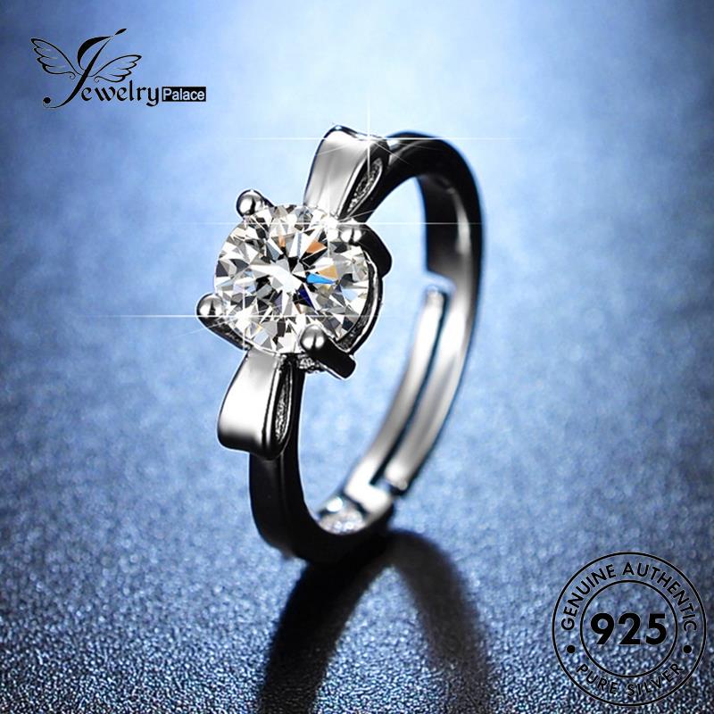 Jewelrypalace925 Moissanite Berlian Fashion Asli Wanita Perak Busur Cincin R137