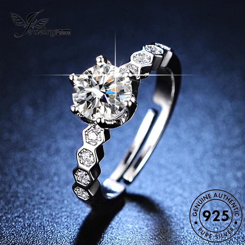 Jewelrypalace925 Sarang Wanita Perak Asli Kreatif Berlian Moissanite Rings R410