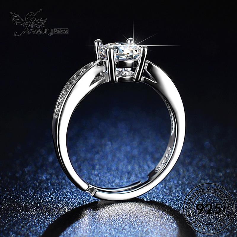 Jewelrypalace Cincin Wanita Moissanite Berlian Fashion Asli Cakar Perak Empat925 R423