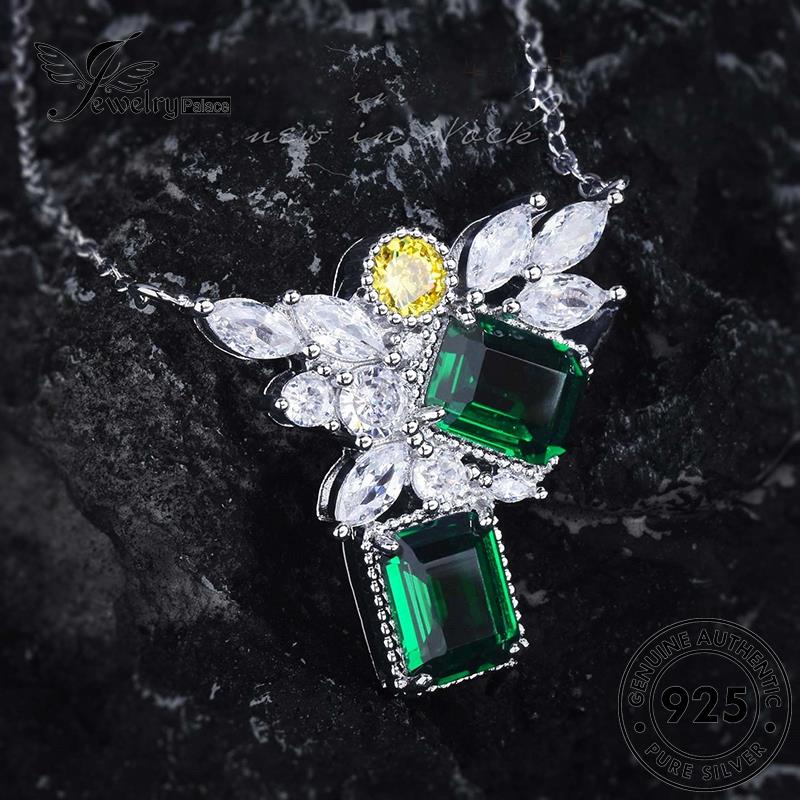 Jewelrypalace Asli Perak Emerald Mewah925 Kalung Wanita N1599