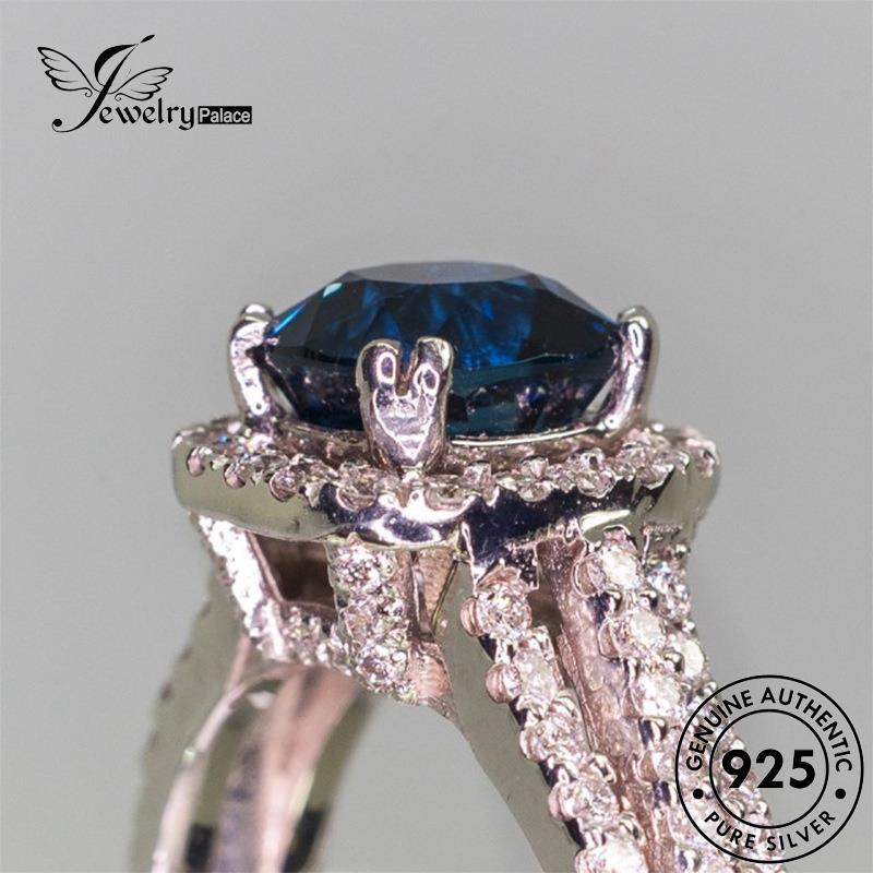 JEWELRYPALACE 925 Aksesori Perak Luxurious Cincin Kawin Original Sapphire Murni Silver Asli Perhiasan Wanita korea Silver Nikah Sterling R2607