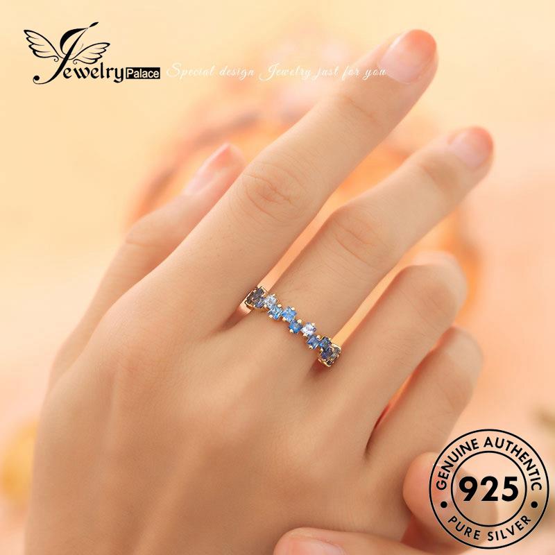 JEWELRYPALACE Sterling Cincin Perhiasan Silver Aquamarine Perak Original Silver Asli Murni korea Kawin 925 Aksesori Nikah Wanita Candy R2608