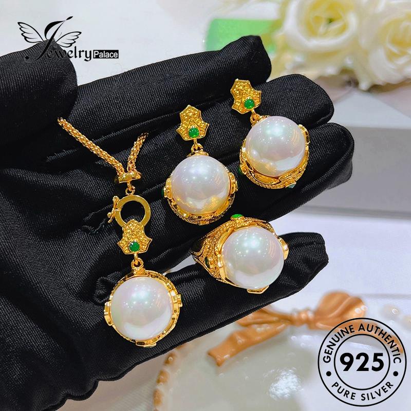 Jewelrypalace925kalung Elegan French Set Asli Wanita Silver Mutiara S625