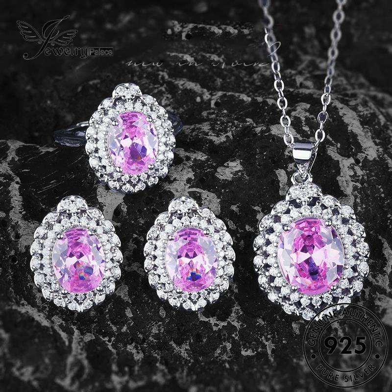 Jewelrypalace Original Kalung Set Citrine925 Wanita Perak Mewah S643