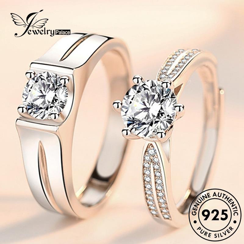 Jewelrypalace Cakar Asli Enam Berlian925 Moissanite Perak Cincin Temperamen Pasangan R1705
