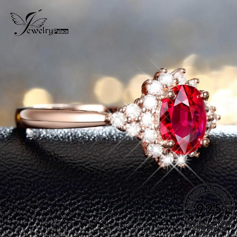 Jewelrypalace Cincin Ruby Perak925 Wanita Emas Asli R1739