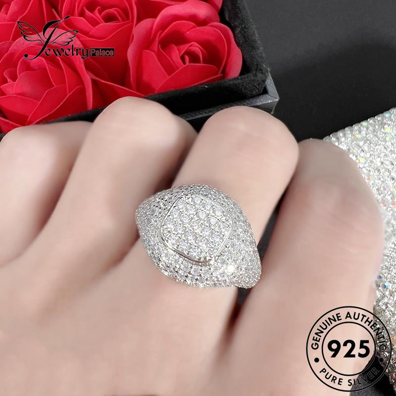 Jewelrypalace Cincin Wanita Asli Mulia925 Perak Moissanite Berlian R1714