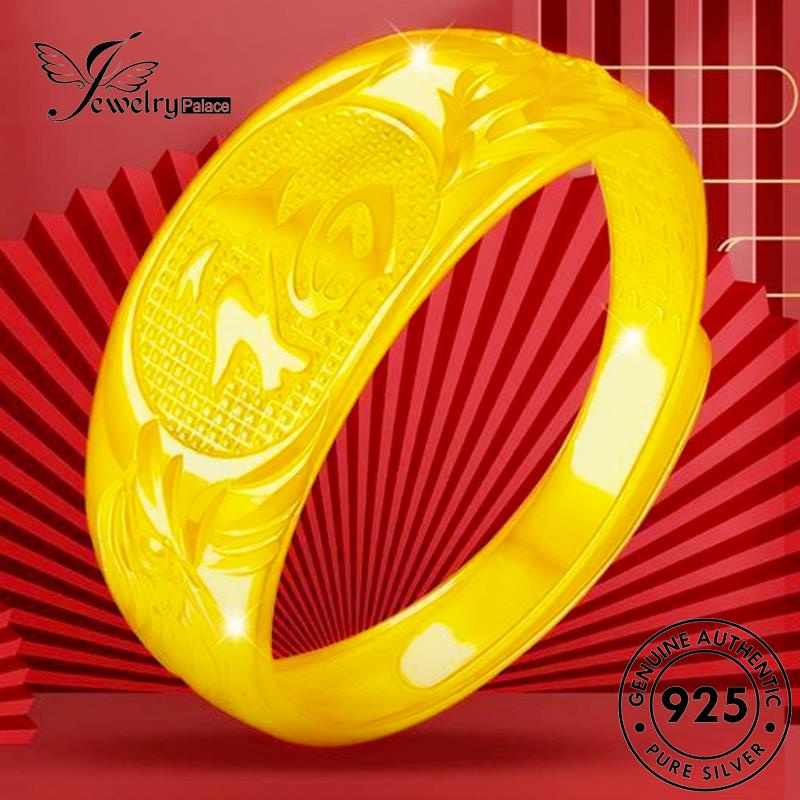 Jewelrypalace Fu Karakter Perak Cincin Emas Asli Wanita925 R1724