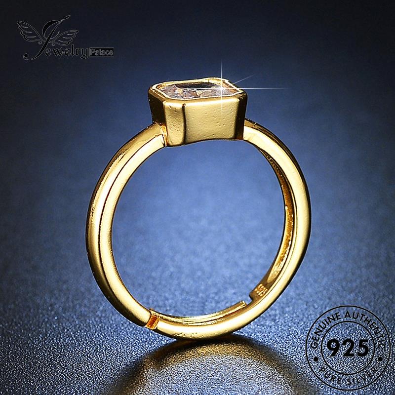 Tempat Perhiasan Wanita925 Emas Asli Moissanite Cincin Berlian Perak Mewah R441