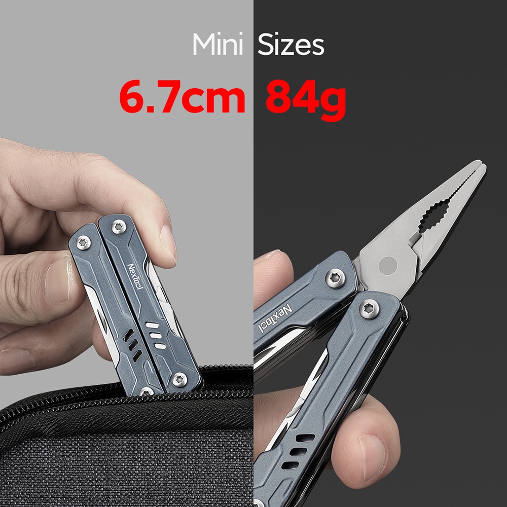 Xiaomi NexTool Mini Sailor Plier 11-in-1 Multi-Fungsi Alat Pemotong Kawat Retrieve Card Pin Obeng Gunting Pisau Saku