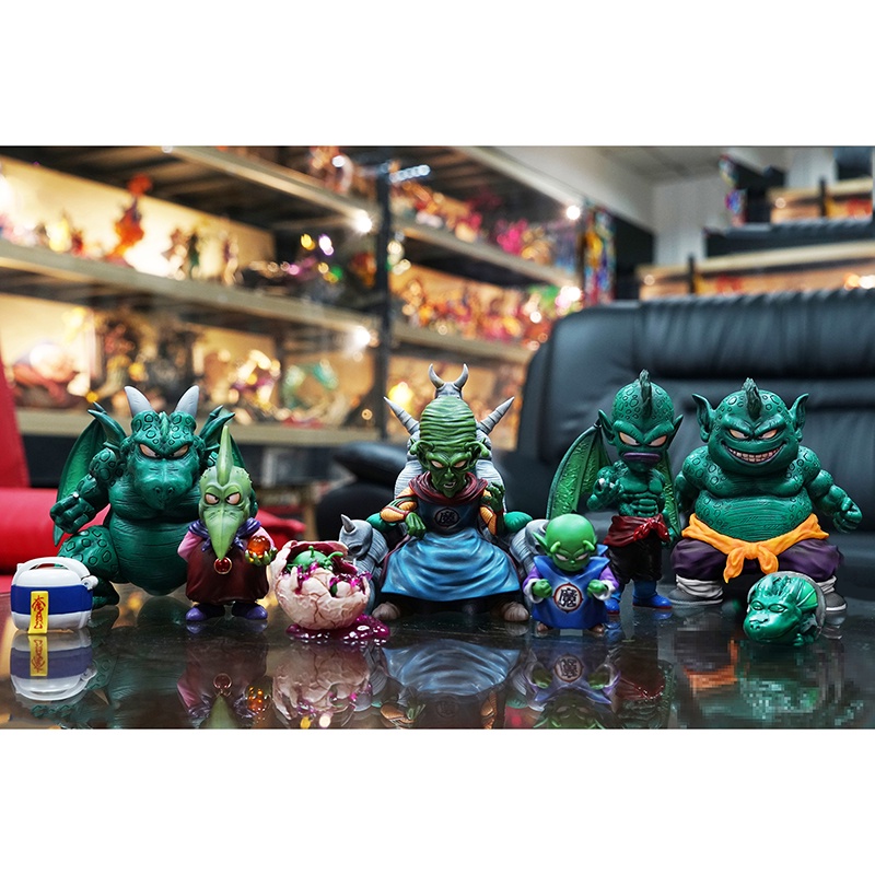 Hot 9pcs Anime Dragon Ball Figure GK WCF King Piccolo Keluarga Action Figure Namekian Cymbal Piano Rebana Drum PVC Model Patung Mainan Untuk Anak