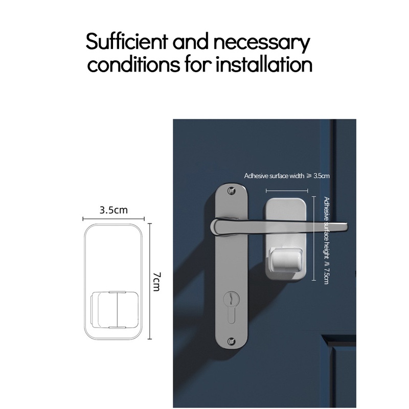 Adhesipintu Pegangan Kunci Pengaman Pintu Self-Adhvesafety Pintu Rotasi Bukti Latch Anti-pembuka Pintu Tetap Kunci Perangkat Perlindungan untuk Keselamatan Anak-anak