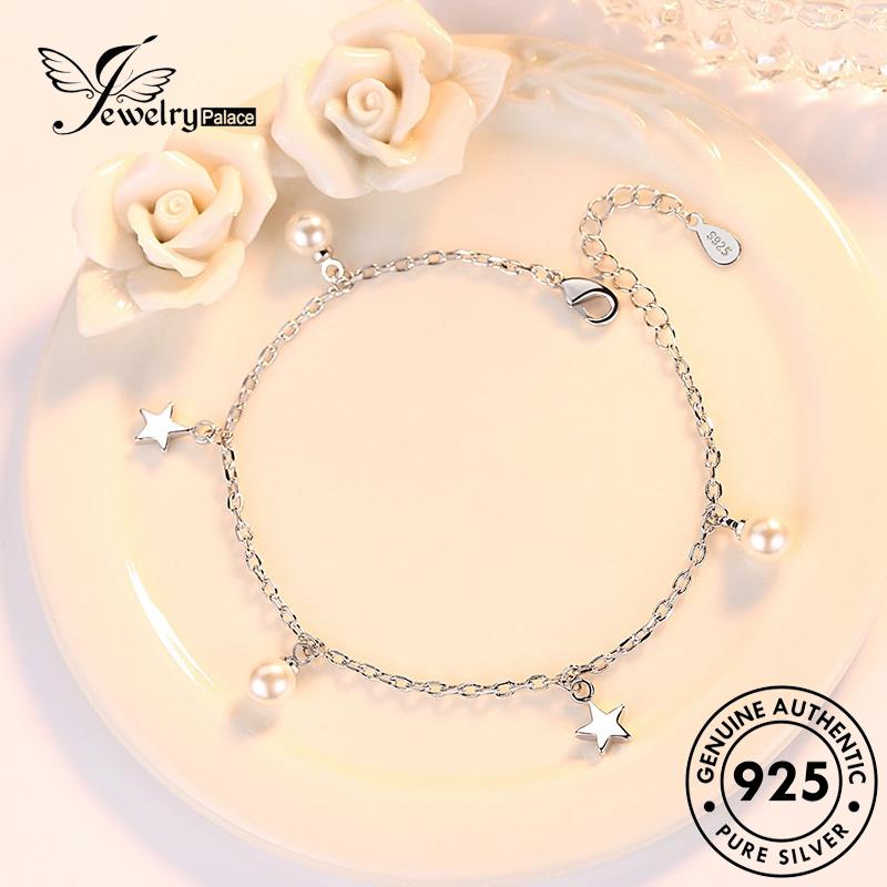 Jewelrypalace Asli Wanita Simple Bintang Mutiara Perak925 Gelang B41