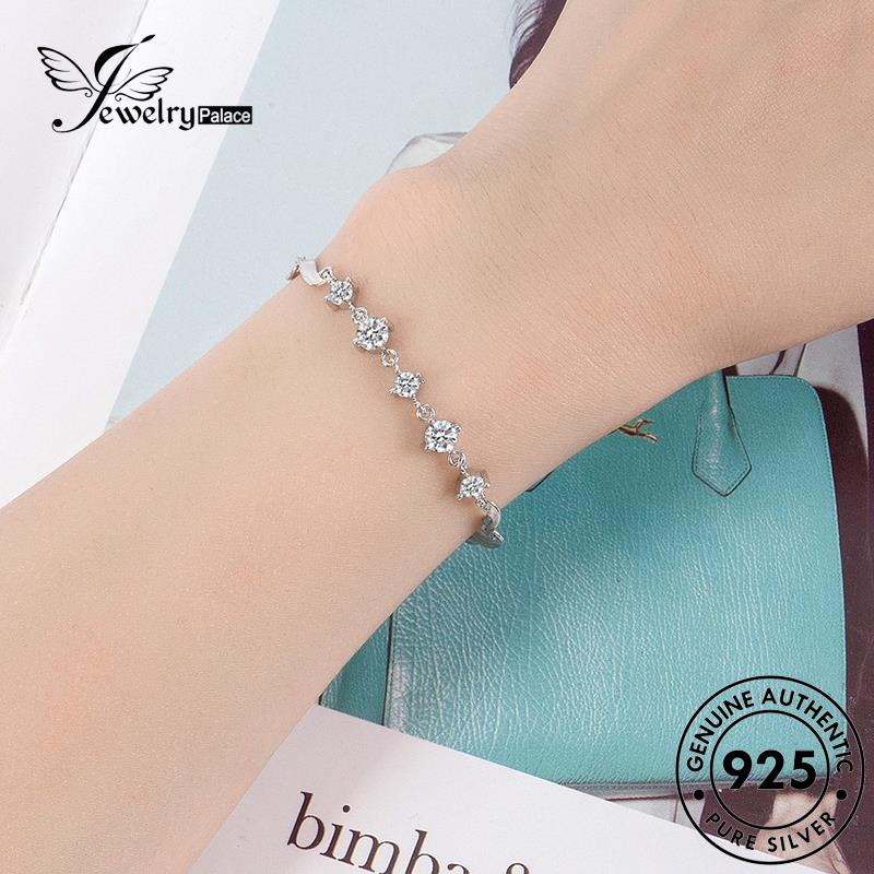 Jewelrypalace Ripple Gelang Berlian Air Fashion Perak925 Asli Wanita Moissanite B61