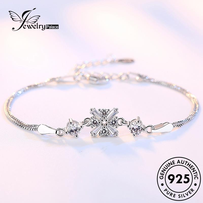 Jewelrypalace Gelang Perak925 Wanita Asli Moissanite Kepribadian Persegi Berlian B91