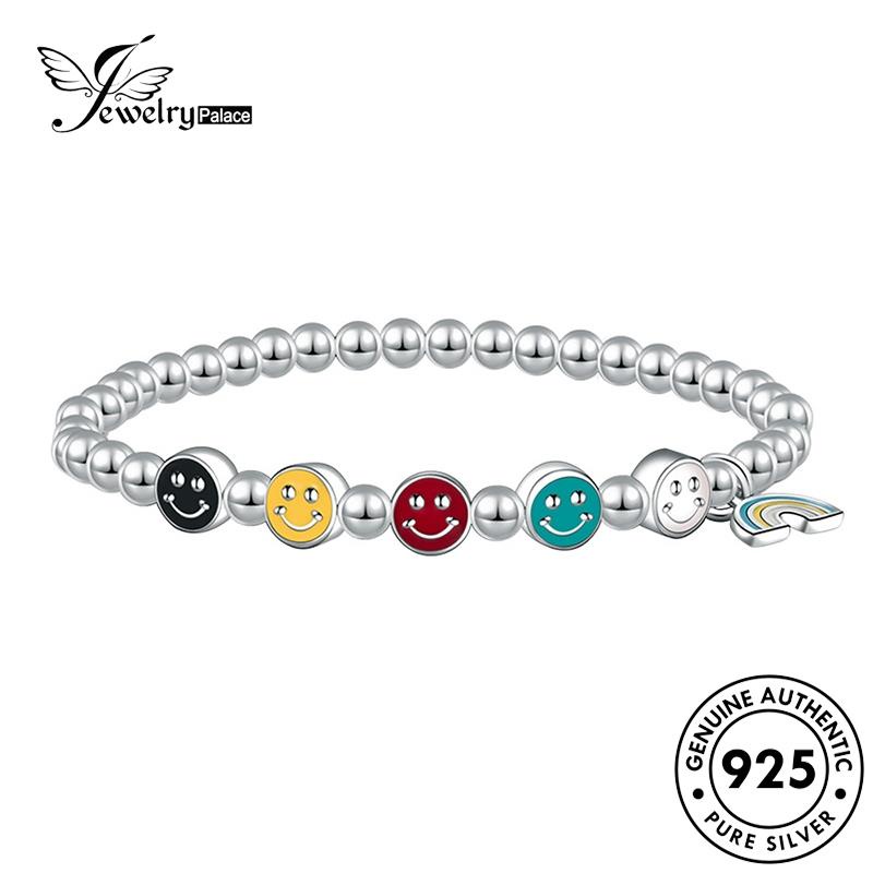 Jewelrypalace Perak Smiley Beads Creative925 Gelang Wanita Asli B115