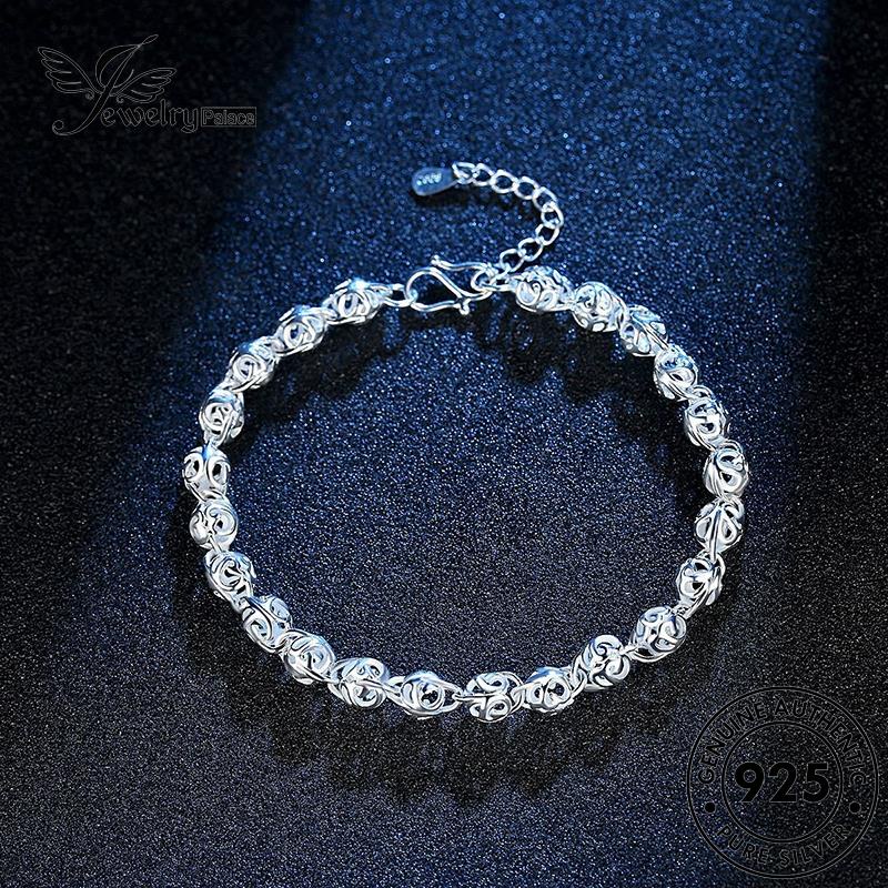 Jewelrypalace Gelang925 Fashion Wanita Silver Bola Asli Hollow B27