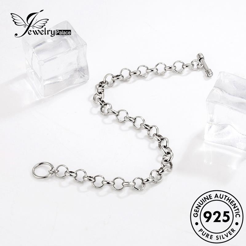 Tempat Perhiasan Wanita Retro Asli925 Cincin Gelang Perak B211