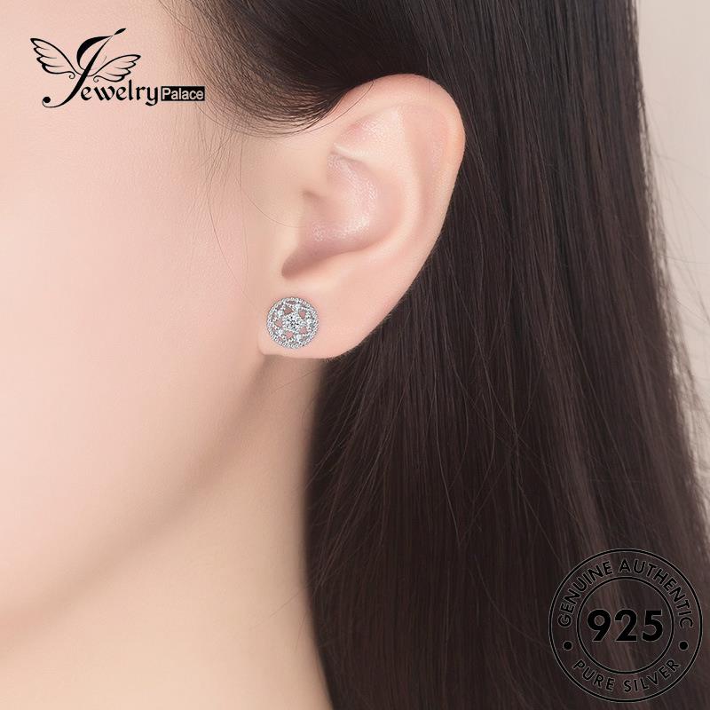 Tempat Perhiasan Wanita Berlian925 Lingkaran Asli Anting Tusuk Kreatif Perak Moissanite E218