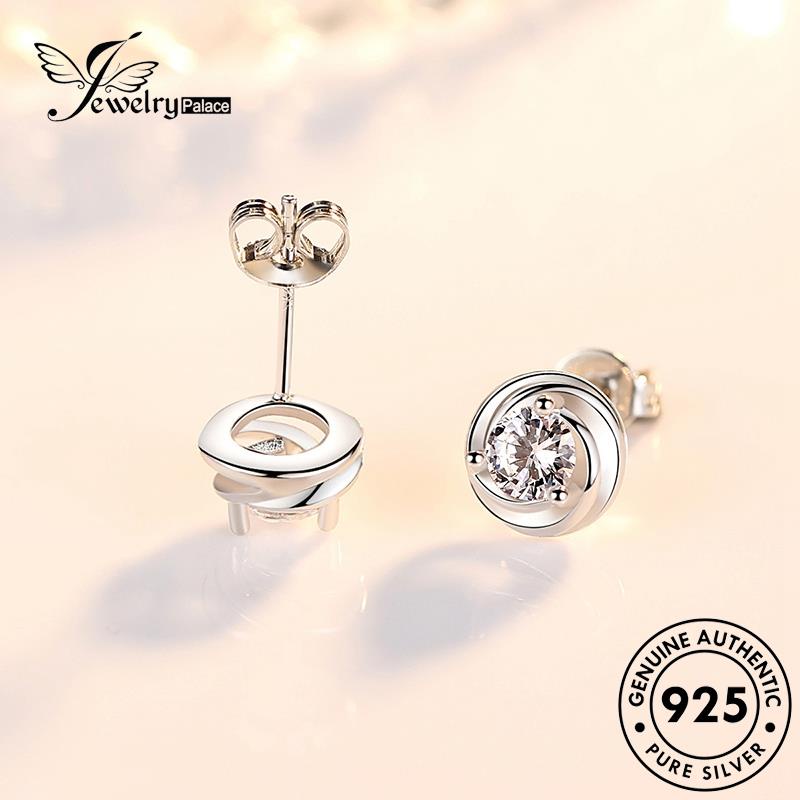 Jewelrypalace Stud Moissanite925 Berlian Wanita Fashion Anting Perak Asli Bunga E222