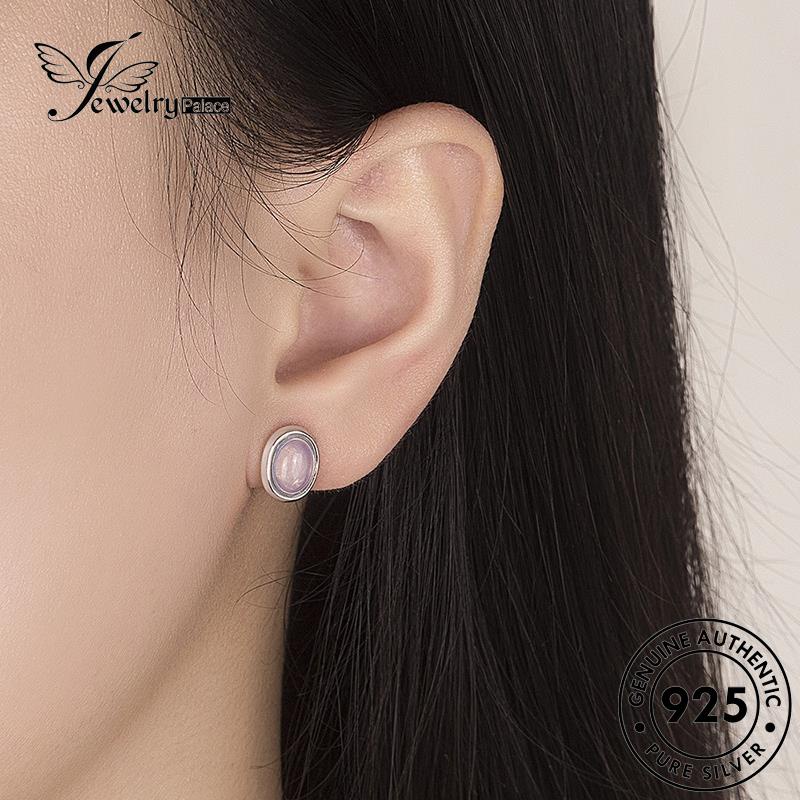 Jewelrypalace Moonstone Oval Temperamen Asli Wanita Anting Stud Perak925 E252