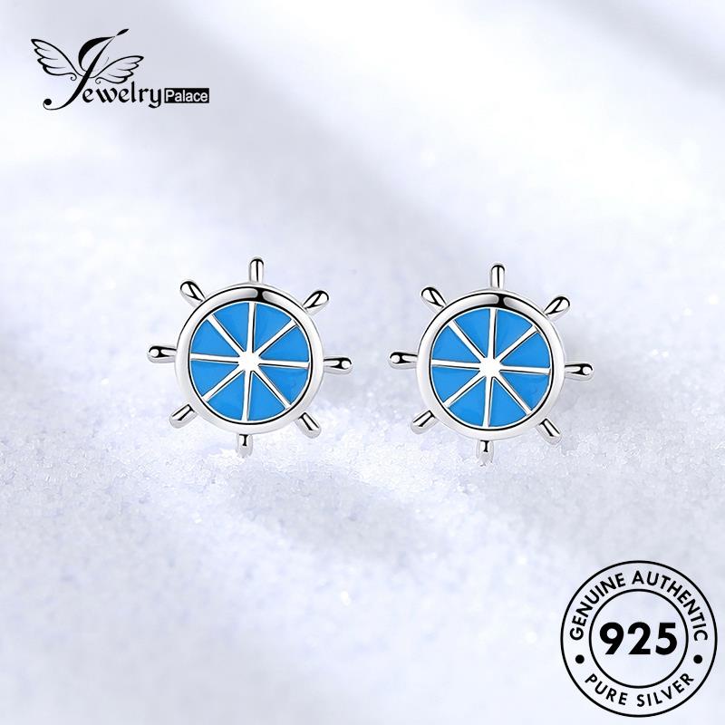 Jewelrypalace Anting Tusuk Asli Kemudi Kreatif Perak925 Biru Wanita E325