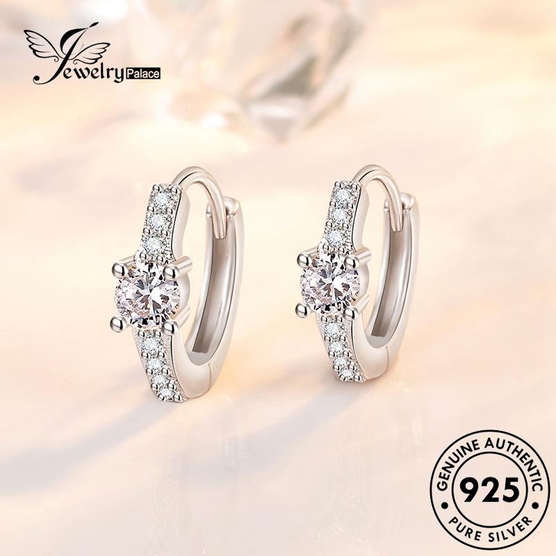 Jewelrypalace Perak Asli Anting Hoop Berlian Vintage Moissanite925 Wanita E405