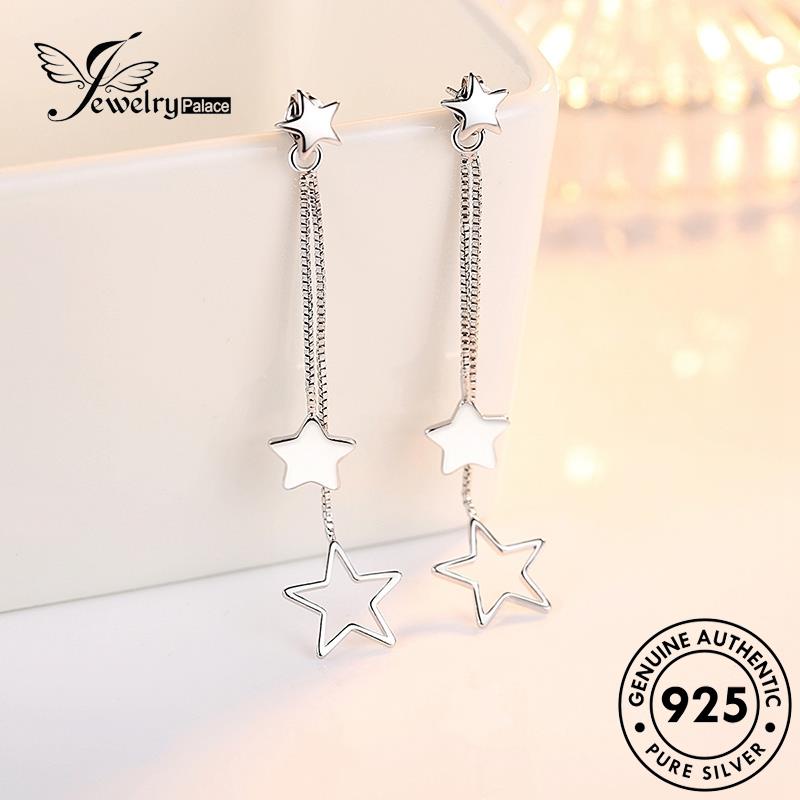 Jewelrypalace Stud925 Anting Fashion Perak Bintang Berujung Lima Asli Wanita E447