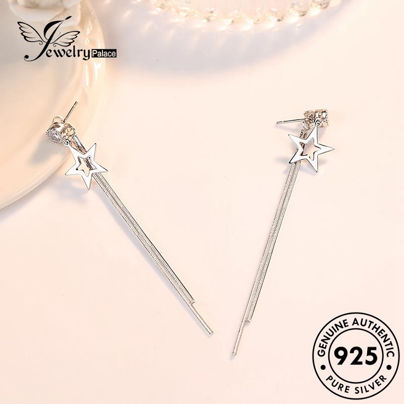 Jewelrypalace Anting Perak Wanita Berujung Lima925 Fashion Asli Giwang Bintang Stud E459