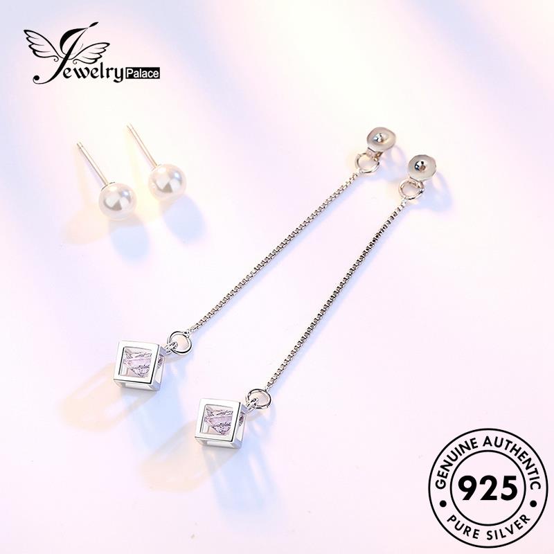 Jewelrypalace Perak Asli Moissanite Wanita925 Anting Persegi Stud Fashion Berlian E464