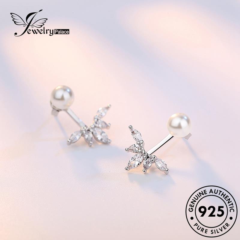 Jewelrypalace Dewi Anting925 Perak Asli Stud Berlebihan Bunga Taburan Wanita Mutiara E515