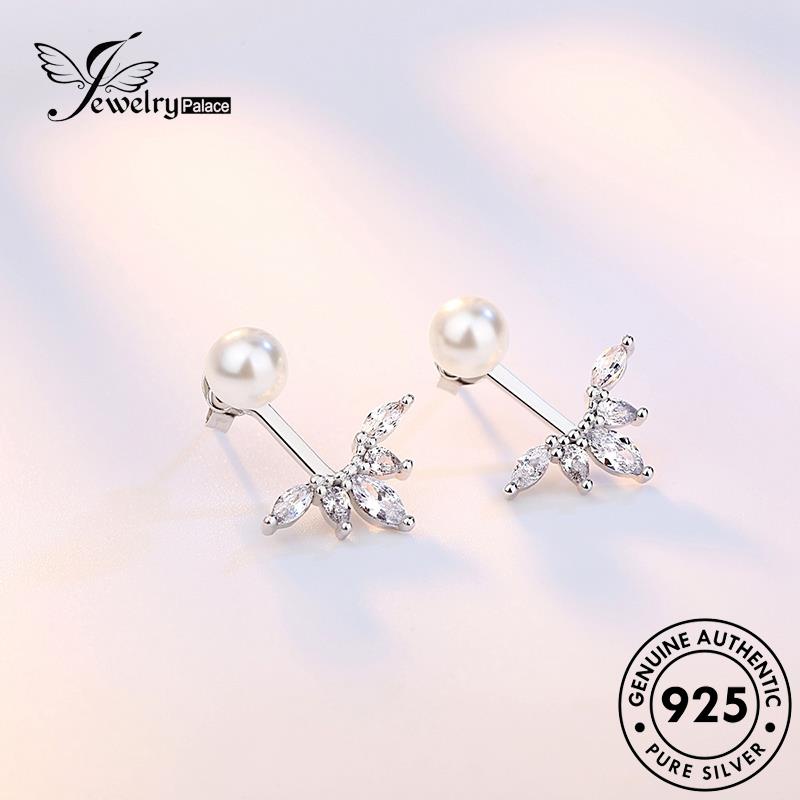 Jewelrypalace Dewi Anting925 Perak Asli Stud Berlebihan Bunga Taburan Wanita Mutiara E515