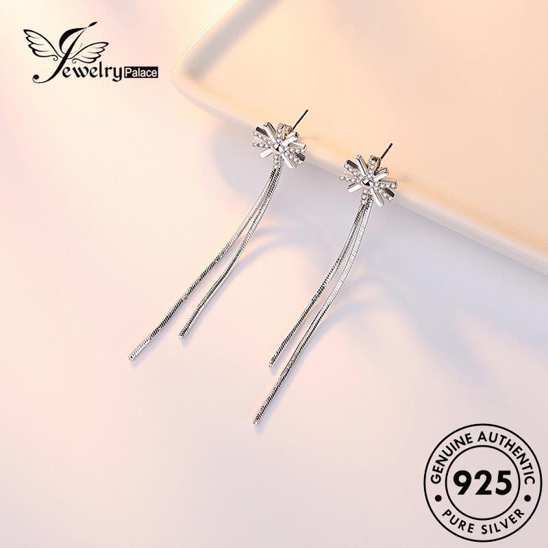 Jewelrypalace Anting Perak Asli Stud Wanita Kepribadian925 Bunga Berlian Moissanite E541