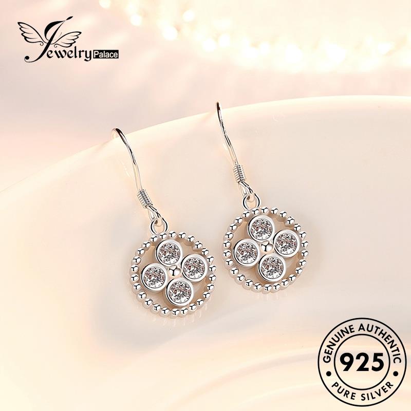 Jewelrypalace Perak Wanita925 Kait Moissanite Asli Anting Berlian Temperamen Bulat E595