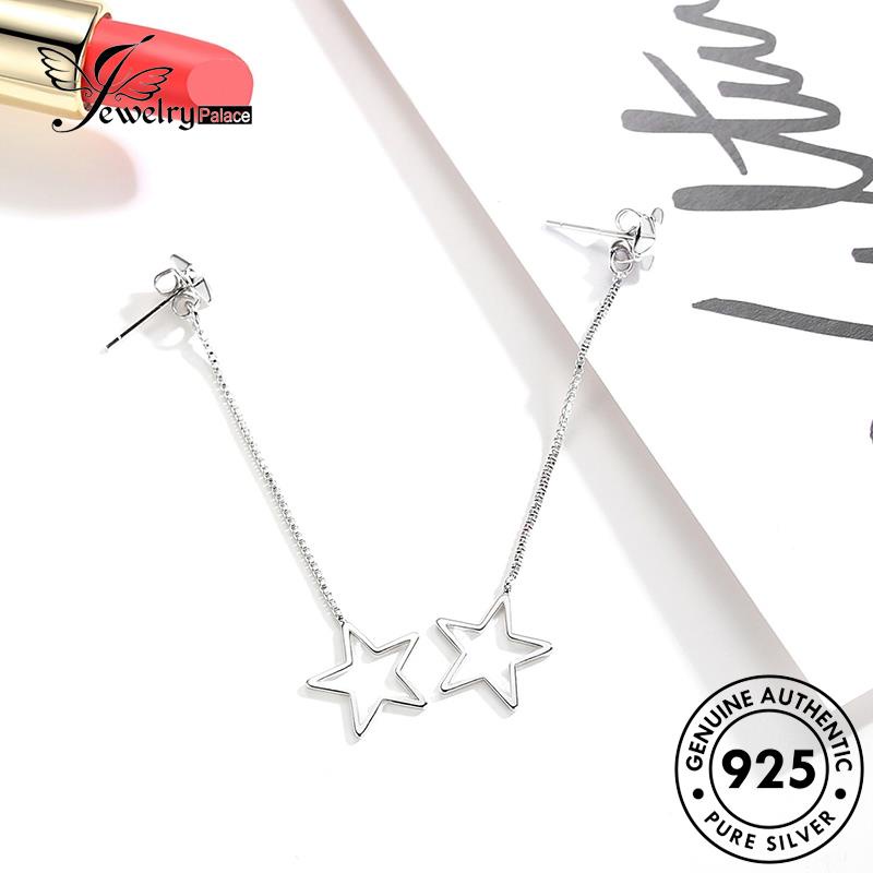 Perhiasantempat Wanita Stud Perak Asli Pentagram Anting Manis925 E554