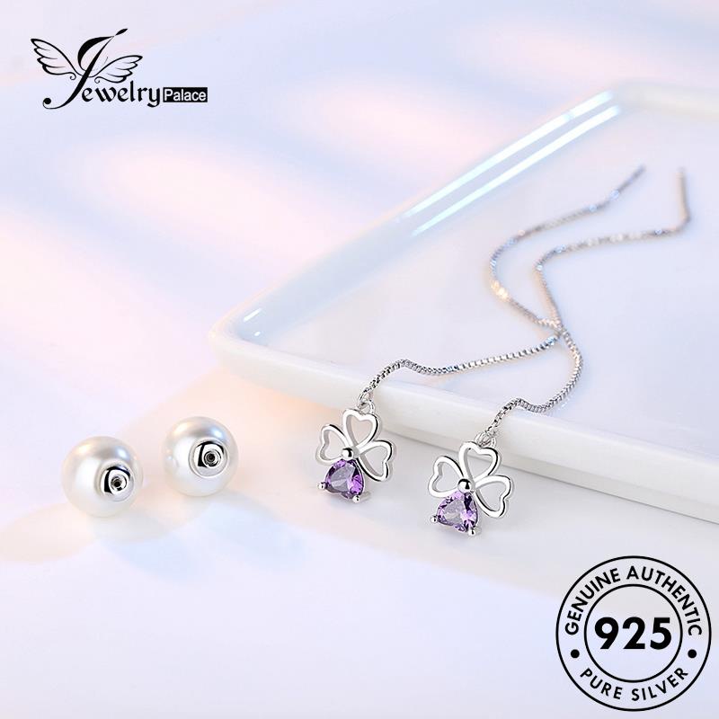 Jewelrypalace925 Asli Wanita Perak Anting Tetes Hati Beruntung E669