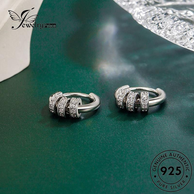 Jewelrypalace925 Wanita Perak Asli Lingkaran Hoop Temperamen Anting E778