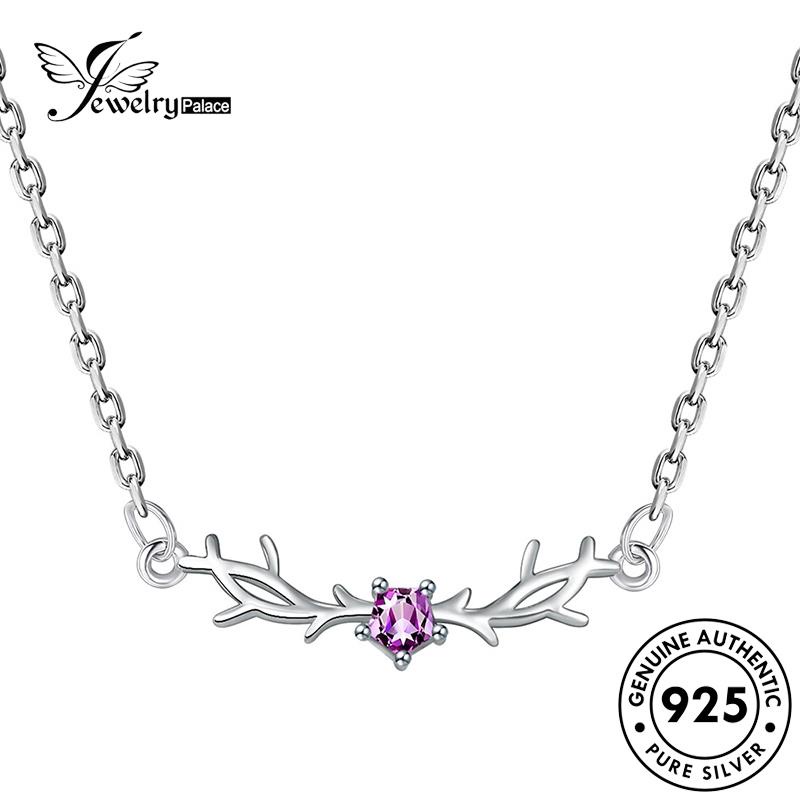 Jewelrypalace Amethyst Wanita Tanduk Kalung Asli925 Perak N43