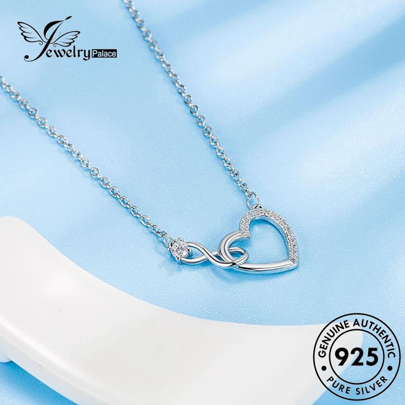 Jewelrypalace Love Moissanite Wanita Asli Kalung Simple925 Berlian Silver N44
