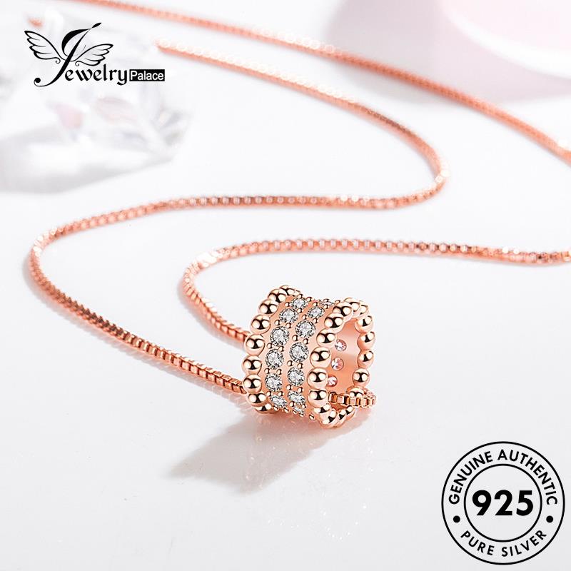 Jewelrypalace Kalung Simple Perhiasan Wanita Asli925 Moissanite Berlian Perak M049