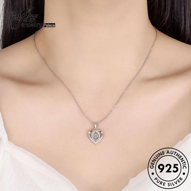Jewelrypalace Asli Mewah Hati925 Wanita Silver Bentuk Ringan Kalung N196