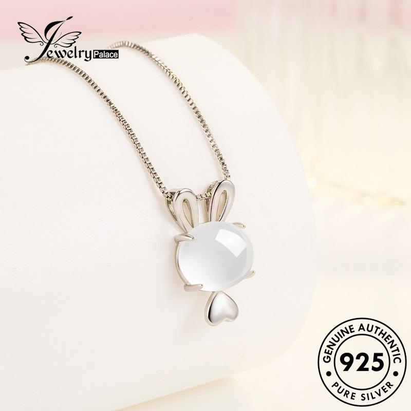 Jewelrypalace Kalung Giok Kelinci Emas Perak Wanita Lucu Asli925 N323