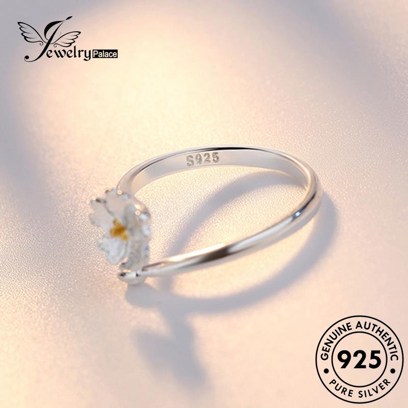 Perhiasantempat Cincin Sweet Wanita925Bunga Emas Asli Silver R11