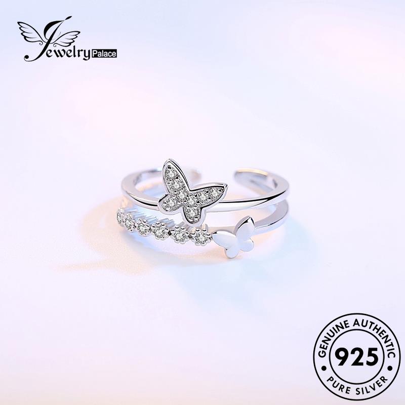 Jewelrypalace Moissanite Asli Fashion Perak Wanita Kupu-Kupu Berlian925Cincin R12